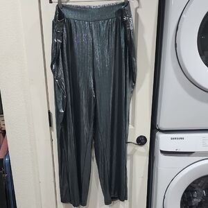 Nina Parker Metallic Shimmering Wide Leg Pants NWT 3x W/Pockets
